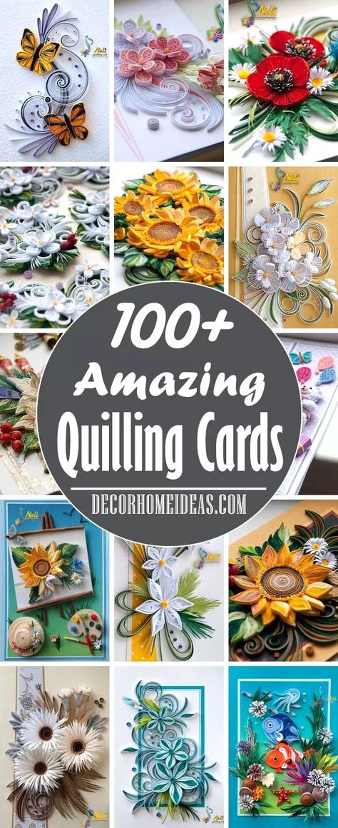 100+ Best Paper Quilling Cards ( Beautiful Photos ) | Decor Home Ideas Quilling Cards Ideas, Free Quilling Patterns, Quilling Patterns Tutorials, Quilling Images, Quilling Birthday Cards, Diy Quilling Crafts, Quilling For Beginners, Quilling Flower Designs, Neli Quilling