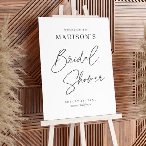 $60.75 | Chic Elegant Minimalist Bridal Shower Welcome Sign #elegant, modern, elegant bridal shower welcome sign, chic, minimalist, minimal, simple, typography, welcome, bridal shower Wedding Shower Signs, Bridal Shower Inspo, Simple Typography, Modern Bridal Shower, Elegant Bridal Shower, Simple Baby Shower, Bridal Shower Welcome Sign, Shower Welcome Sign, Bridal Shower Signs