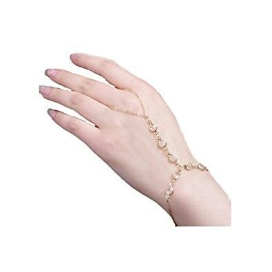 Beads Chain, Hand Chain, Finger Ring, Ring Finger, Beaded Chain, Delicate Bracelet, Chain Bracelet, Crystal Beads, Gold Color