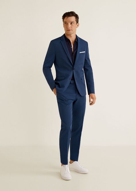 Blue Suit For Men, Summer Wedding Suit, Blue Suit Outfit, Mens Prom, Summer Wedding Suits, Suits And Sneakers, Suit For Wedding, Slim Fit Suit Pants, Stylish Mens Suits