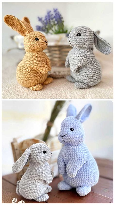 Crochet Bunny Pattern Free, Crochet Rabbit Free Pattern, Easter Crochet Patterns Free, Beginner Amigurumi, Bunny Knitting Pattern, Amigurumi Rabbit, Amigurumi Minta, Crochet Bunny Pattern, Easter Crochet Patterns