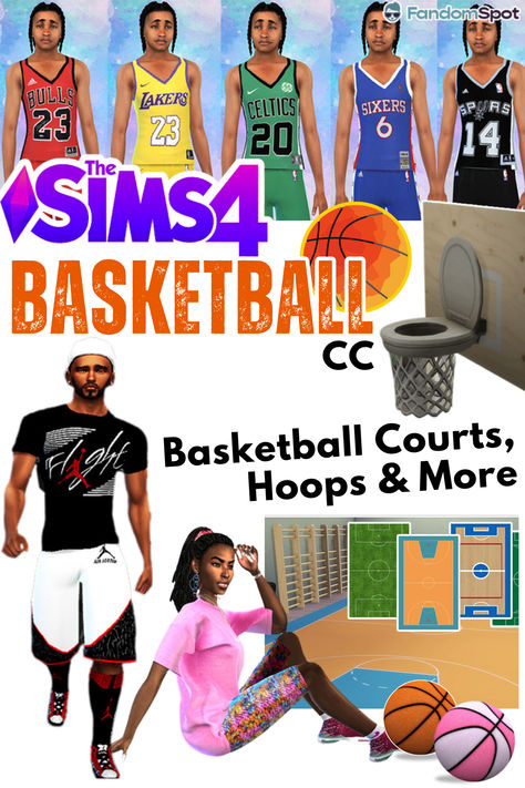 Sims 4 Basketball Jersey, Sims 4 Nba Career Mod, Sims 4 Cc Basketball Court, Sims 4 Basketball Cc, Kobe Bryant High School, Toddler Basketball, School Jersey, Basketball Courts, Indoor Gym