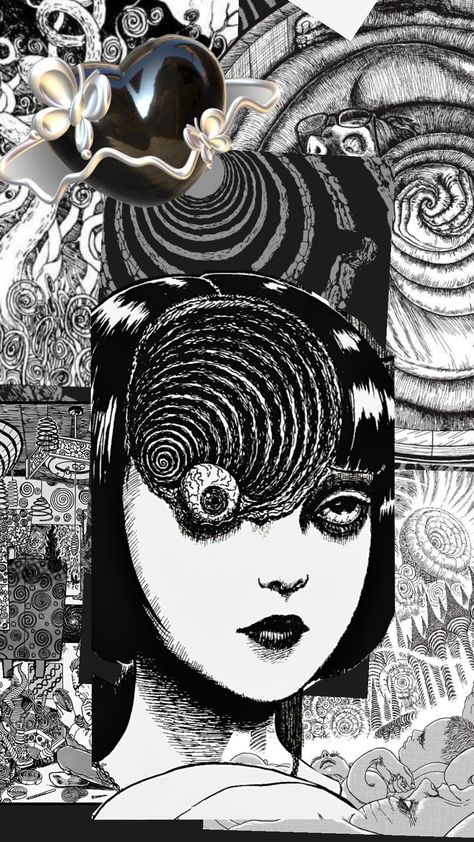 Uzumaki Wallpaper, Collage Moodboard, Japanese Horror, Where Is My Mind, Love Aesthetic, Junji Ito, Whole Heart, Creepy Art, Ethereal Art