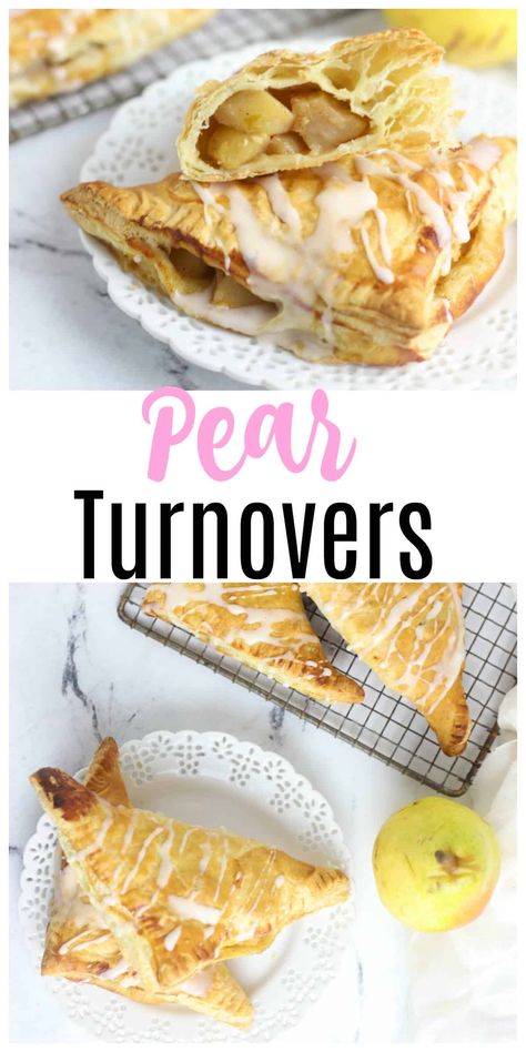 Mini Pear Pies Puff Pastries, Turn Overs, Pear Turnovers, Pear Turnovers Puff Pastries, Pear Danish Puff Pastries, Pear Strudel, Puff Pastry Pear Recipes, Pear Pastry Recipes, Things To Do With Fresh Pears