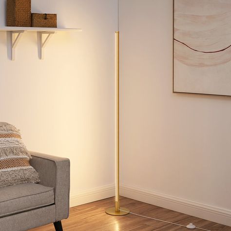 Hashtag Home Smart Alford 58" LED Dimmable Floor Lamp & Reviews | Wayfair Zen Rooms, Office Floor Lamps, Dimmable Floor Lamp, Corner Floor Lamp, Column Floor Lamp, Corner Lamp, Metal Floor Lamps, Led Floor Lamp, Standing Lamp