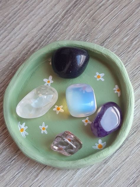 Clay Crafts, Bowl, Crystals, Green