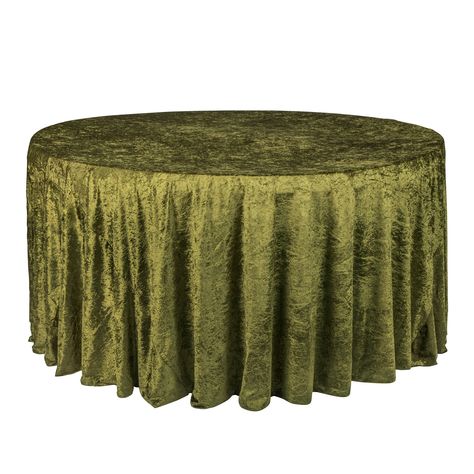 PRICES MAY VARY. Color: Olive Green Fabric: Velvet. Fabric Weight is Approx. 190-200 GSM. While velvet's significant weight and the plush texture are often associated with the cooler temperatures of autumn and winter, in reality, this lavish fabric isn't seasonal at all. Size: Approx. 120" Round with seams. A 120" Tablecloth over a 60" Round Table (standard 30" table height) will touch the floor. A 120" Tablecloth over a 72" Round Table (standard 30" table height) will hang 6" above the floor. O Velvet Tablecloth, 120 Round Tablecloth, Olive Green Velvet, Green Tablecloth, Reception Tables, Flower Panels, Green Shop, Round Table Covers, Mantel Redondo