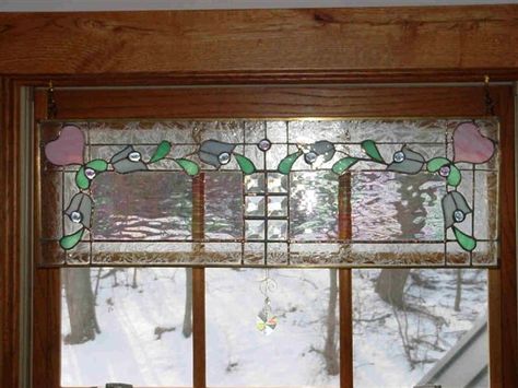 JilMac of Mac-Rand Systems & Designs Stained Glass Window Valance Stained Glass Window Valance, Doorway Design, Corner Windows, Window Valances, Window Stained, Corner Window, Room Window, Window Room, Stained Glass Projects