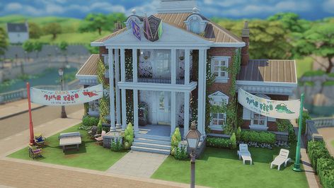 a work in progress Sims 4 Sorority House, Sims Folder, Uni Student, The Sims 4 Lots, Sorority House, Sims Houses, Base Building, Sims 4 Anime, Sims 4 House Plans