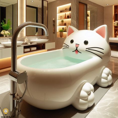 Cat Shaped Bathtub Design Bathtub Design, Rubber Mat, Bathroom Designs, Contemporary Bathroom, Unique Home Decor, Playful Design, Design Process, Bathroom Design, Creative Design