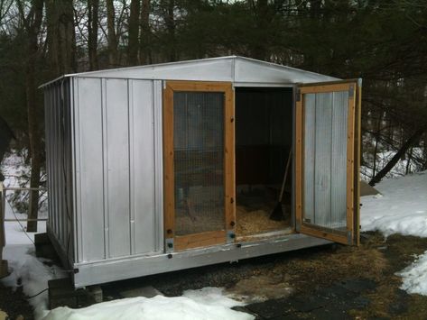 9 Awesome Shed to Chicken Coop Conversions | BackYard Chickens - Learn How to Raise Chickens Toy Shed, Shed Conversion, Chicken Shed, Building A Door, Urban Chickens, Metal Chicken, Chicken Coop Designs, Backyard Shed, Metal Shed