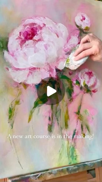 Peonies Painting Acrylic, Online Art Courses, Painting Courses, Peony Painting, Online Art Classes, Instagram Bio, Acrylic Painting Tutorials, Art Courses, Painting Videos