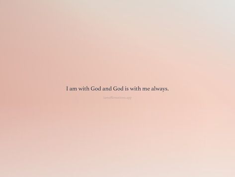 I am with God and God is with me always. From the I am app: https://iamaffirmations.app/download God Is Always With Me, God Is With Me, Meditation Quotes, Concept Car, Wallpaper Iphone Cute, God Is, Wallpaper Iphone, Meditation, Jesus