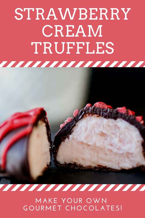 Cream Filling For Chocolates, Filling For Chocolates, Strawberry Cream Filling, Strawberry Truffles, Recipe Printables, Easy Dinner Desserts, Strawberry Truffle, Strawberry Chocolate, Food Stamps