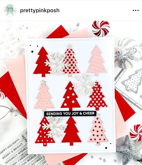 Simple Homemade Christmas Cards, Homemade Christmas Cards Ideas Creative, Pink Christmas Cards, Cathy Zielske, Christmas Card Making, Scrapbooking Paper Crafts, Handmade Christmas Crafts, Pretty Pink Posh, Homemade Christmas Cards