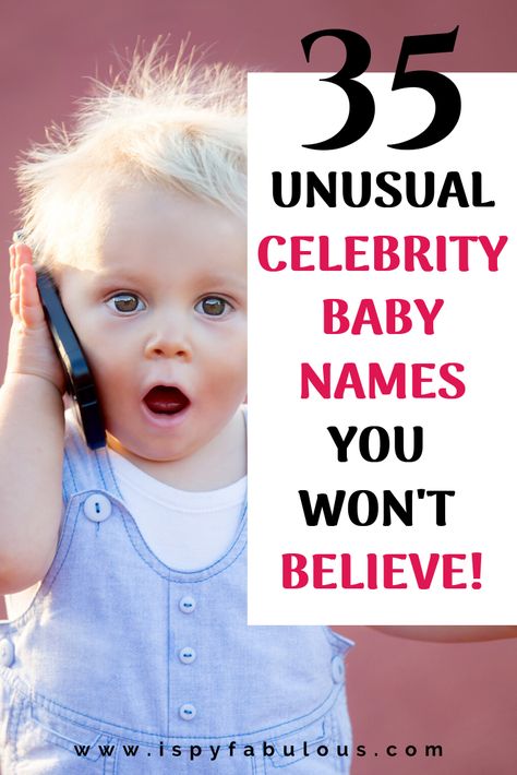 These celebrity baby names are so unusual, you won't believe they're real (but they are!). Get ready for the most weird celebrity baby names. #celebritybabynames #celebritybabies #babynames #weirdbabynames Celebrity Baby Boy Names, Celebrity Baby Shower, Southern Girl Names, Celebrity Baby Fashion, Celebrity Baby Showers, Celebrity Baby Pictures, Irish Baby Names, Southern Baby Names