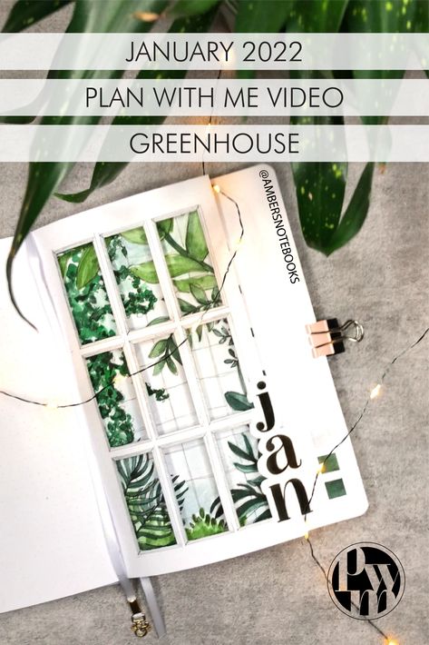 Bujo Plants Theme, Plant Bullet Journal Theme, Green Bujo Theme, 2023 Bujo Cover, Bujo January Theme, Bujo 2023 Cover Page, January Bullet Journal Theme, Plant Bullet Journal, 2023 Bullet Journal Cover