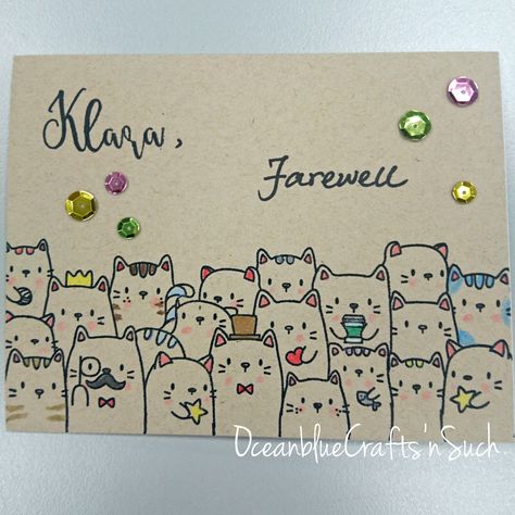 Farewell Drawing Ideas, Good Bye Cards For Friends Diy, Farewell Cards Handmade, Farewell Card Ideas, Diy Cards For Friends, Retirement Cards Handmade, Farewell Greeting Cards, Derwent Coloursoft, Farewell Card