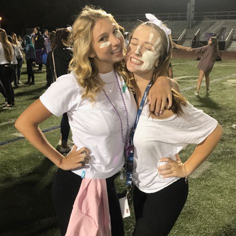 white out football game White Out Football Game Face Paint, White Out Football Game Outfit, White Out Football Game, Football Game Face Paint, Game Face Paint, Pep Rally Themes, Football Face Paint, Football Game Outfit Highschool, Cheer Games