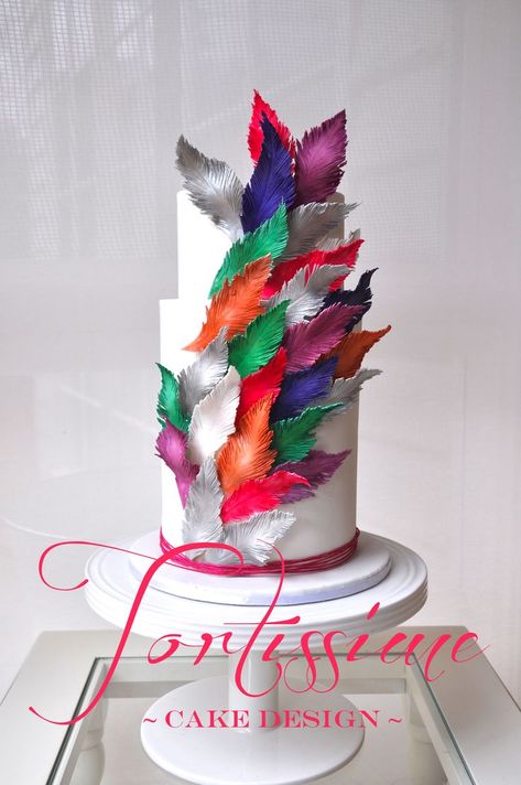 Feather Cake by Tortissime Cake Design www.tortissime.com Feather Cake Ideas, Feather Cake, Cake Magazine, Beautiful Birthday Cakes, Caking It Up, Just Cakes, Specialty Cakes, Wedding Cake Inspiration, Special Cake