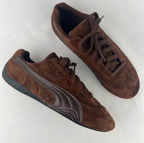 Puma Trainers, Brown Suede, Suede Leather, Dark Brown, Lace Up, Lace, Leather, Pins