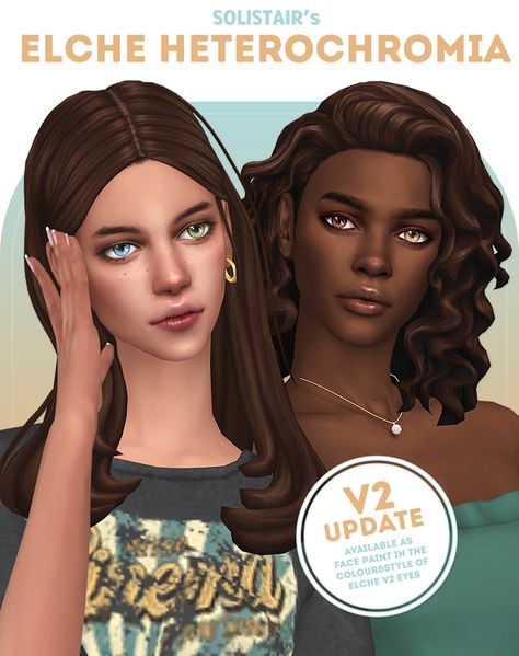 Eyes Heterochromia, Heterochromia Eyes, Maxis Match Cc, The Sims 4 Skin, Sims Packs, Sims Four, Sims Hair, Sims 4 Cas, Sims Community