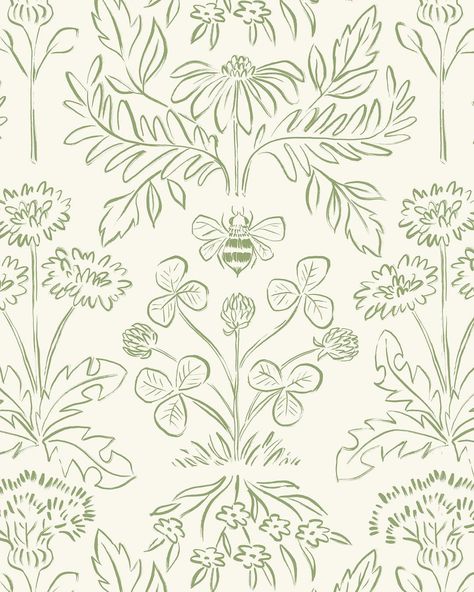 To make a prairie it takes a clover and one bee, One clover and a bee. And revery. The revery alone will do, If bees are few. - Emily… Visuell Identitet, Motif Art Deco, Floral Vector, Pattern Design Inspiration, Easter Sunday, Pattern Illustration, Linoleum, Floral Illustrations, Orange Blossom