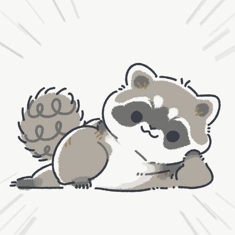 Toast The Raccoon, Stuffed Raccoon, Raccoon Drawing, Raccoon Art, 귀여운 음식 그림, Chara Design, Animal Doodles, Cute Raccoon, Alone Time