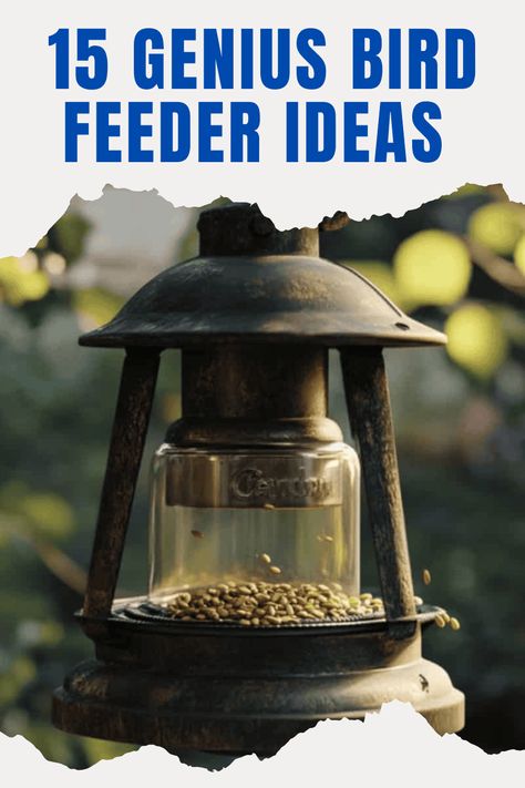 Creative Bird Feeder Ideas for Your Yard: 15 Genius Designs Water Jug Bird Feeder, Unique Bird Feeders Diy, Rustic Bird Feeders, Large Bird Feeders, Unique Bird Feeders, Bird Feeder Poles, Suet Feeder, Bird Feeding Station, Window Bird Feeder