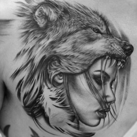 Wolf Headdress Tattoo Design, Headdress Tattoo Design, Wolf Headdress Tattoo, Wolf Girl Tattoos, Indian Girl Tattoos, Wolf Headdress, Headdress Tattoo, Wolf Tattoo Sleeve, Native American Tattoos