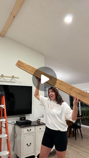 Ceiling Beam Makeover, Installing Wood Beams On Ceiling, How To Add Beams To Ceiling, Faux Wood Beams Ceiling Bedroom, Wood In Ceiling, Adding Wood Beams To Ceiling Living Room, How To Make Faux Wood Beams, Flat Beams Ceiling, Drywall Beams Ceiling