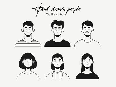 Hand drawn colorless people avatar by Jonathan Larenas | Dribbble People Avatar, 심플한 그림, Wolf Poster, Flat Design Icons, Vector Character Design, Simple Character, Cartoon People, 2d Character, Vector Character