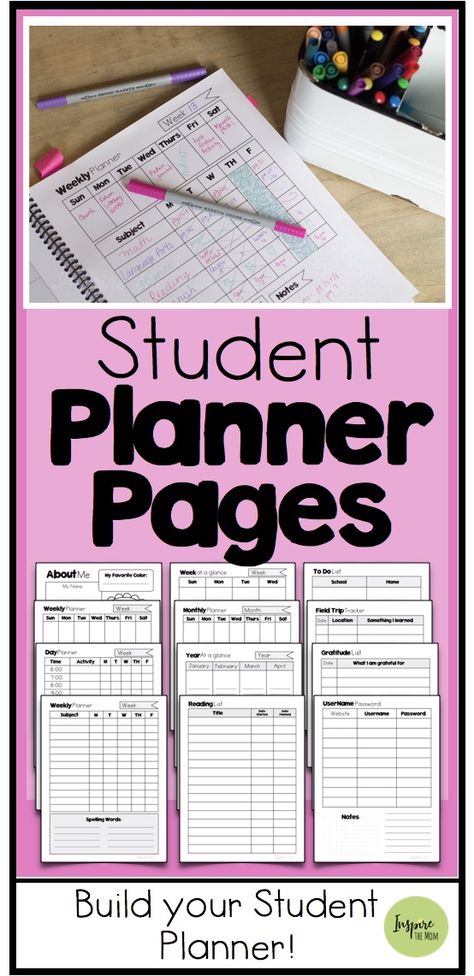 Free Student Planner, School Structure, School Planner Printables, Homeschool Student Planner, Study Planner Printable Free, School Agenda, Student Weekly Planner, Planning School, Assignment Planner