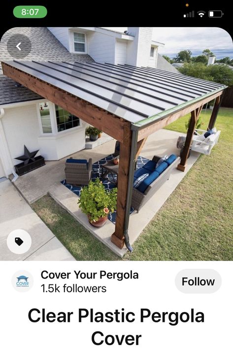 Pergola Cover, Backyard Covered Patios, Covered Patio Design, Outdoor Covered Patio, Backyard Pavilion, Backyard Remodel, Backyard Porch, Diy Outdoor Decor, Covered Pergola