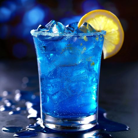 🌌 Try our Midnight Blue Cocktail for a mesmerizing evening! #BlueCocktail Midnight Blue Cocktail Ingredients: Blue curaçao (1 oz) Vodka (1 oz) Lemonade (2 oz) Lemon slice (for garnish) Instructions: Combine blue curaçao, vodka, and lemonade in a shaker with ice. Shake well and strain into a chilled glass. Garnish with a lemon slice. 🌠 Delight in the vibrant hues and refreshing taste of the Midnight Blue Cocktail—perfect for any celebration! #MidnightBlueMagic Blue Curacao Drinks, Blue Lemonade, Glass Garnish, Instagram Recipes, Twisted Recipes, Blue Cocktails, Cocktail Ingredients, Blue Curacao, Trending Recipes