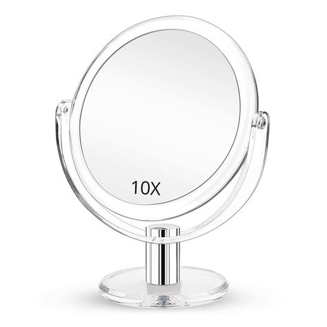 Fabuday Magnifying Makeup Mirror Double Sided 7 Inch Tabletop Mirror with 1X & 10X Magnification, Magnified Desk Mirror for Makeup, Cosmetic Vanity Mirror with Stand and 360° Rotation, Acrylic Table Top Vanity, Mirror Table Top, Flawless Makeup Look, Magnifying Makeup Mirror, Two Way Mirror, Mirror With Stand, Mirrors For Makeup, Mirror Words, Mirror Panel