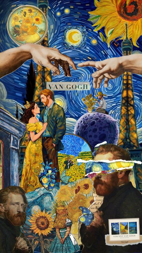 Collage Vincent Van Gogh Vincent Van Gogh, Van Gogh, Collage, Van, Drawings