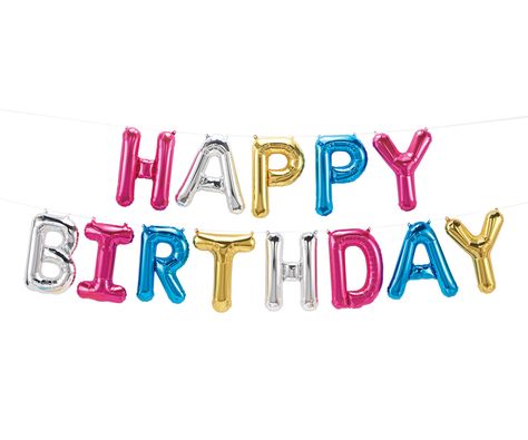 Happy Birthday MultiColor Mylar Balloon Kit by PaperSupplyStation on Etsy https://www.etsy.com/listing/497605030/happy-birthday-multicolor-mylar-balloon Happy Birthday Letter Balloons, Letters Birthday, Adult Birthday Decorations, Happy Birthday Balloon Banner, Happy 16th Birthday, Wood Name Sign, Balloon Kit, Custom Napkins, Balloon Banner