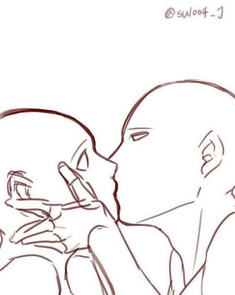 Person Kissing Reference, Side Kiss Reference, Body From The Side Reference, Side View Kissing Reference, Kiss Anatomy Drawing, Leaning On Shoulder Couple Drawing Reference, Character Kissing Reference, Art Reference Kissing, Kiss Side Profile Drawing Reference