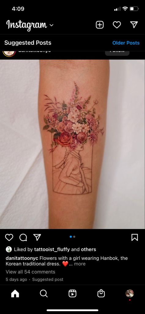 Hanbok Tattoo, Korean Traditional Tattoo, Korean Tattoo Ideas, Korean Traditional Dress, Korean Hanbok, Korean Traditional, Beautiful Tattoos, Girls Wear, Traditional Tattoo