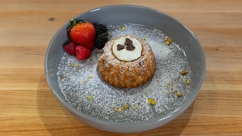 Sicilian Cannoli Bundt Cake | PBS Food Raspberry Tartlets, Sicilian Cannoli, Strawberry Pretzel Dessert, Pretzel Desserts, Savory Oatmeal, Tartlets Recipe, Fennel Sausage, Pbs Food, Mini Bundt