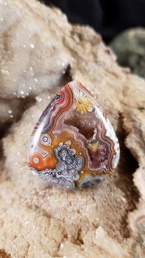 Crazy Lace Agate Crystal Room, Crystal Guide, Rock Minerals, Crystals Healing Properties, Pretty Rocks, Cool Rocks, Meditation Crystals, Crystal Crafts, Rocks And Gems