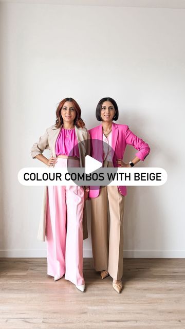 Beige Combination Outfit, Beige And Red Outfit, Beige Color Combinations, Pink And Beige Outfit, Personal Uniform, Style Hacks, Beige Outfit, Colour Combos, Cute Fall Outfits