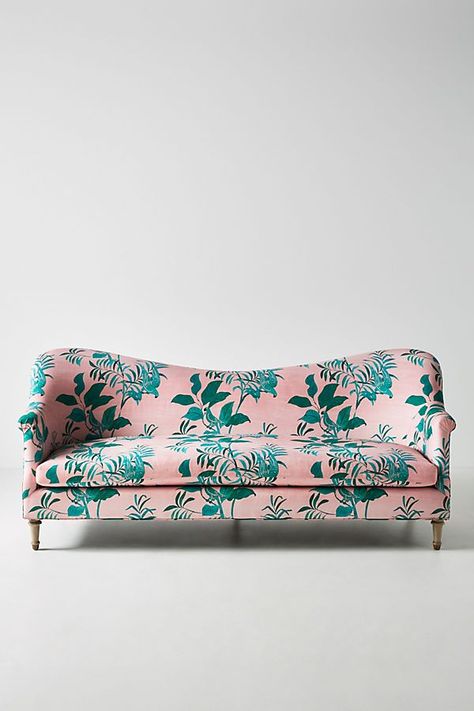 Anthropologie Paule Marrot Exclusive Capsule Collection Home Decor Sitting Ideas, Paule Marrot, Trendy Sofa, Living Room Makeover Ideas, Room Makeover Ideas, Pink Couch, Elegant Living Room Decor, Hanging Furniture, Classic Living Room