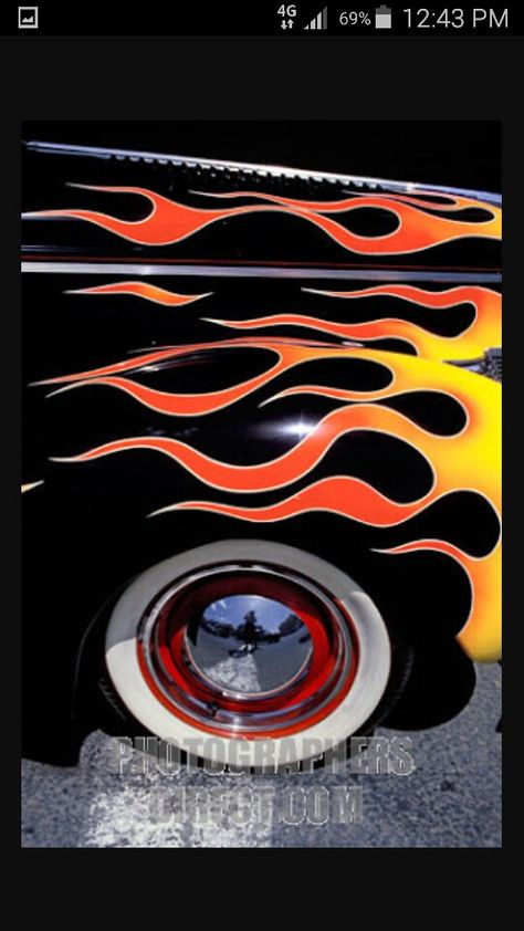 Mud Mower, Painted Flames, Car Flames, Rally Ideas, Rally Idea, Flame Design, Pong Table, Brush Painting, Air Brush