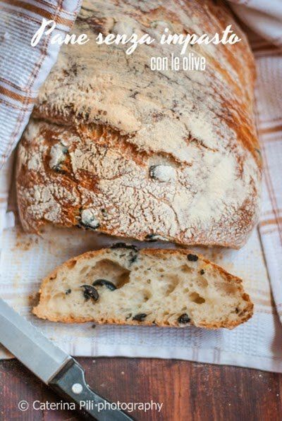 Oggi Pane Alle Olive, Impasto Pizza, Italian Cuisine Recipe, Italian Bakery, Knead Bread, Healthy Sandwiches, Salty Cake, No Knead Bread, No Knead