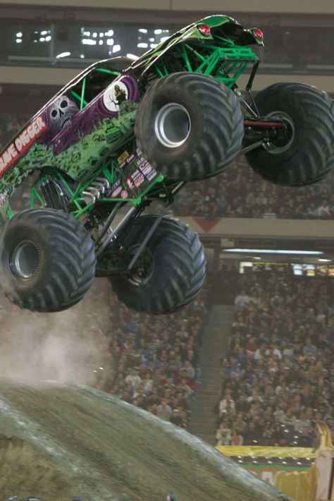 Download free HD wallpaper from above link! #motor #LongMonsterTrucksWallpaper Monster Truck Wallpaper, Monster Trucks Movie, Grave Digger Monster Truck, Monster Truck Jam, Tractor Pulls, Image Monster, Truck Room, Truck Wallpaper, Monster Car