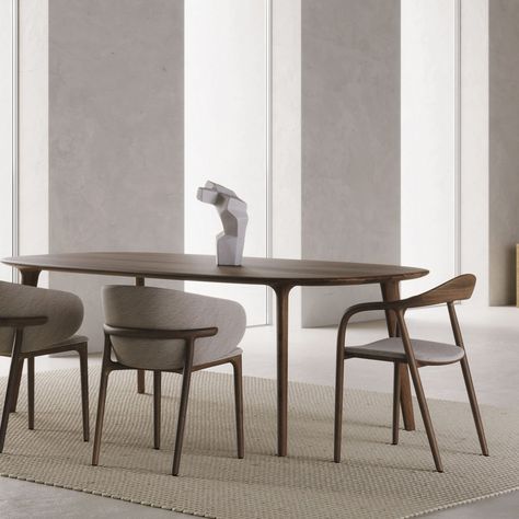 Designed by Regular Company, LUC Dining Table by Artisan (also featured the MELA & NEVA Dining Chairs) features a focus on tactility with its soft, flowing forms. The table’s oval-shaped leg seamlessly connects with the tabletop, creating a sense of unity and stability. Offered in a variety of wood options, the Luc Table by Artisan is a minimalist yet sophisticated centerpiece for any space. Artisan prioritizes sustainable materials throughout the table’s production process Visit our showr... Flow Forming, Table S, Sustainable Materials, Production Process, Table Top, Dining Chairs, Sense, Dining Table, Wood