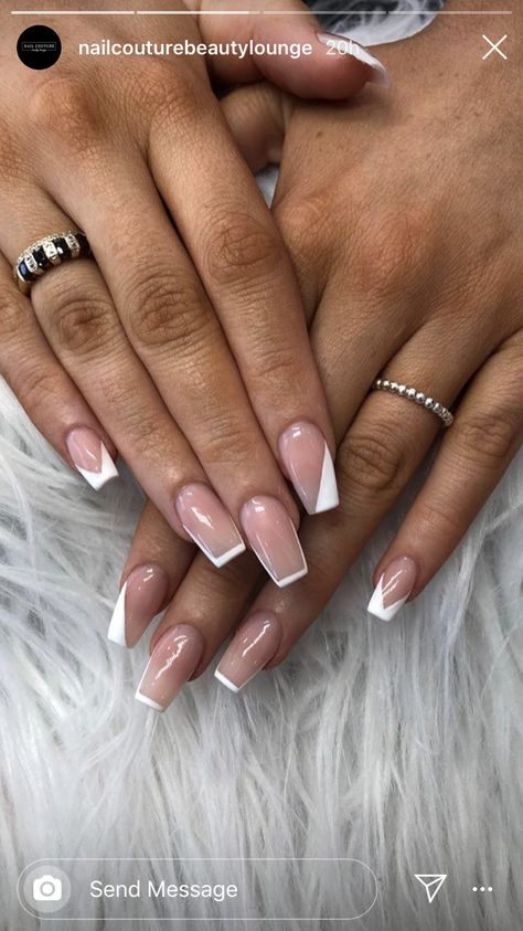 Prom 23, White Tip Nails, Classy Acrylic Nails, Tip Nails, Beauty Lounge, Girls Nails, Fabulous Nails, Re A, Classy Nails