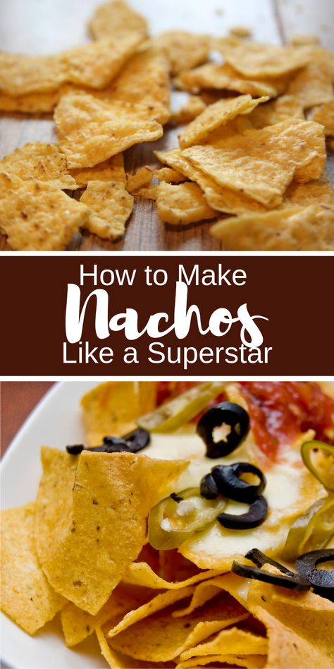 How to Make Nachos. Nachos are a great snack for entertaining guests or satisfying munchies. Plus, you can adapt your nachos to whatever you've got in the fridge. Makes enough for one good-sized snack. Nacho Chips Recipe, How To Make Nachos, Homemade Nachos, Nacho Chips, Food Film, Loaded Nachos, Ethnic Food, Saltwater Fish, Pan Meals